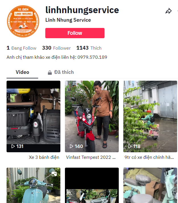 tik tok xe dien 3 banh